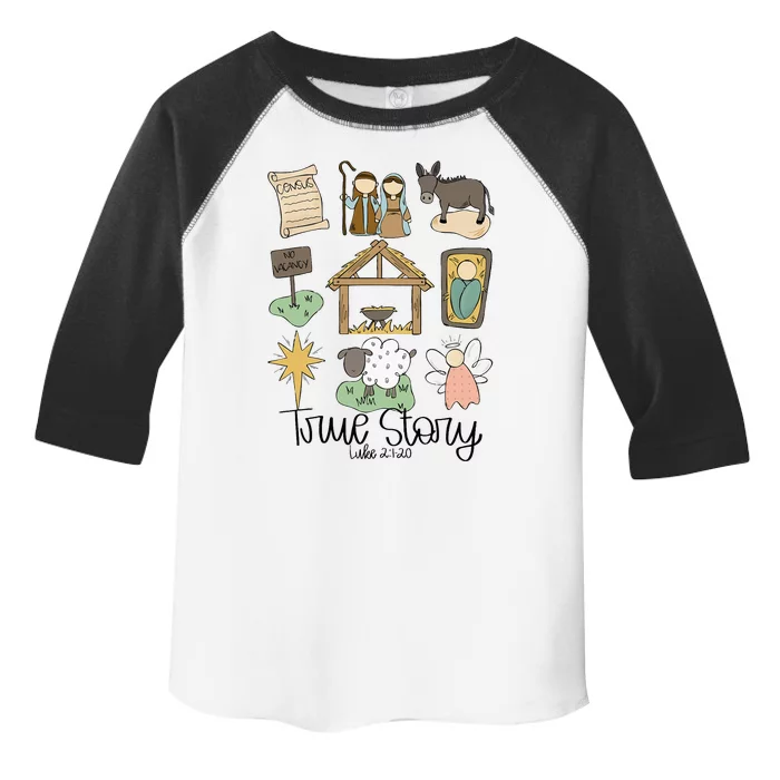 Nativity Christian Christmas Xmas True Story Manger Toddler Fine Jersey T-Shirt