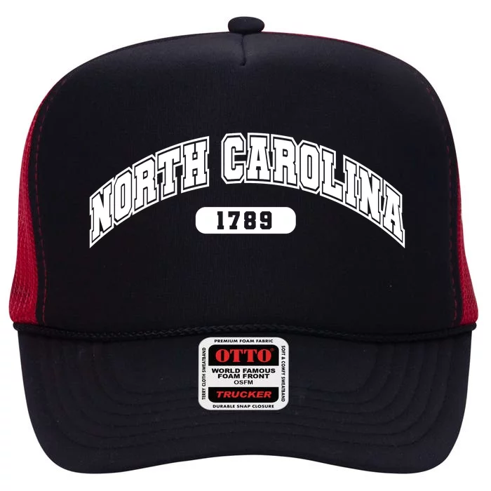 North Carolina Collegiate Style 1789 High Crown Mesh Trucker Hat