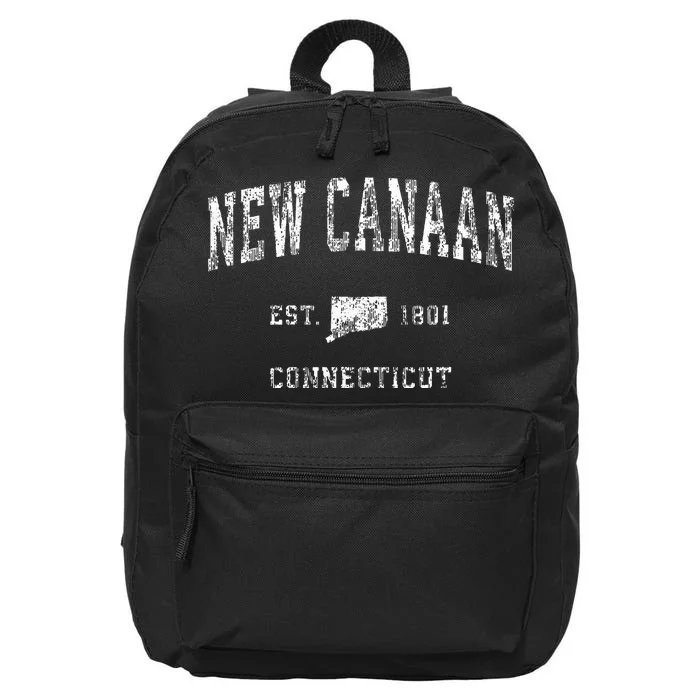 New Canaan Connecticut Ct Vintage Athletic Sports 16 in Basic Backpack