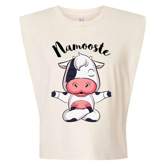 Namoostee Cow  Cow Lover Gifts Namaste Yoga Garment-Dyed Women's Muscle Tee