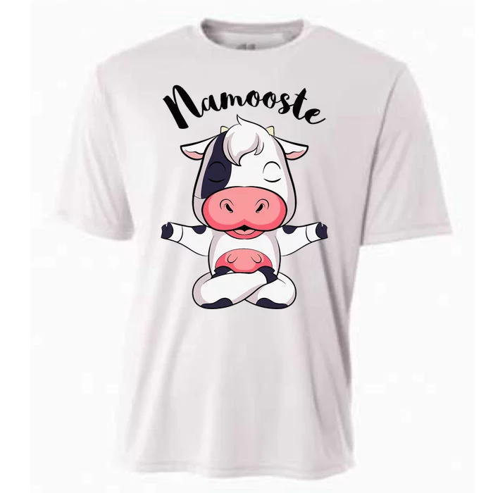 Namoostee Cow  Cow Lover Gifts Namaste Yoga Cooling Performance Crew T-Shirt