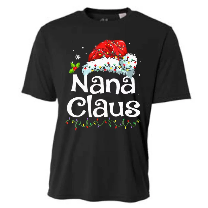 Nana Claus Christmas Pajama Family Matching Xmas Light Cooling Performance Crew T-Shirt