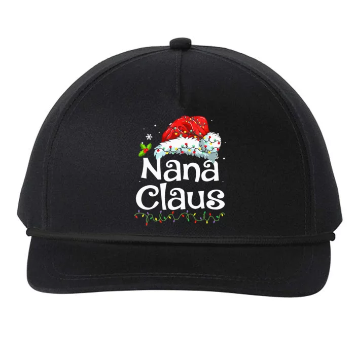 Nana Claus Christmas Pajama Family Matching Xmas Light Snapback Five-Panel Rope Hat