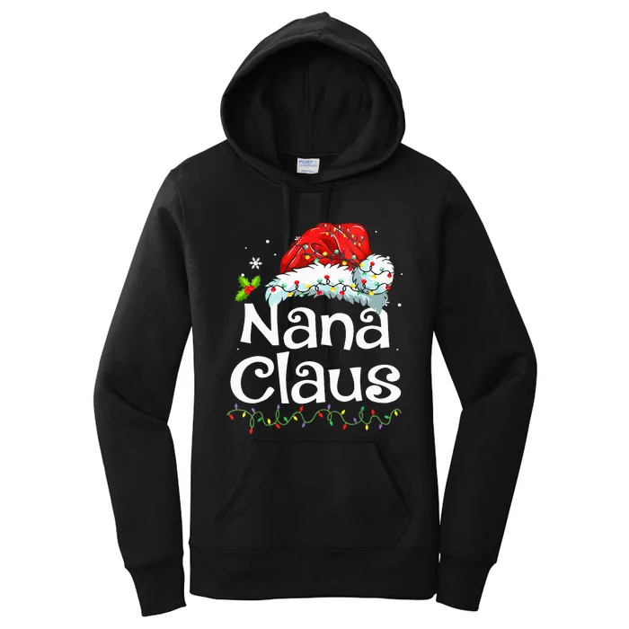 Nana Claus Christmas Pajama Family Matching Xmas Light Women's Pullover Hoodie