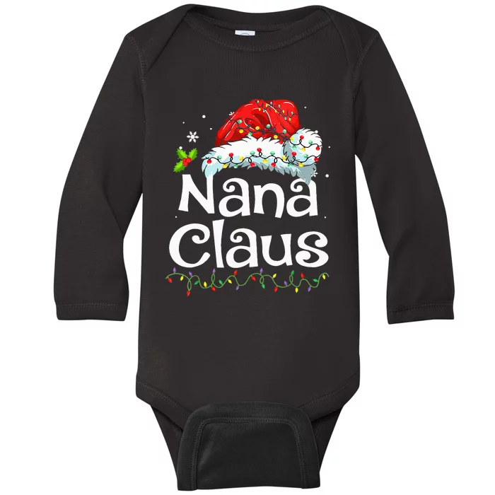 Nana Claus Christmas Pajama Family Matching Xmas Light Baby Long Sleeve Bodysuit