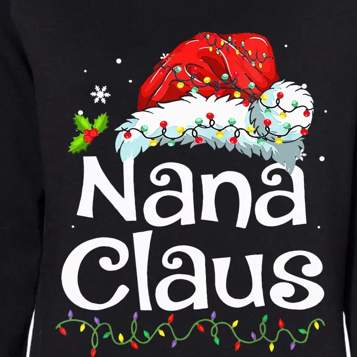 Nana Claus Christmas Pajama Family Matching Xmas Light Womens California Wash Sweatshirt