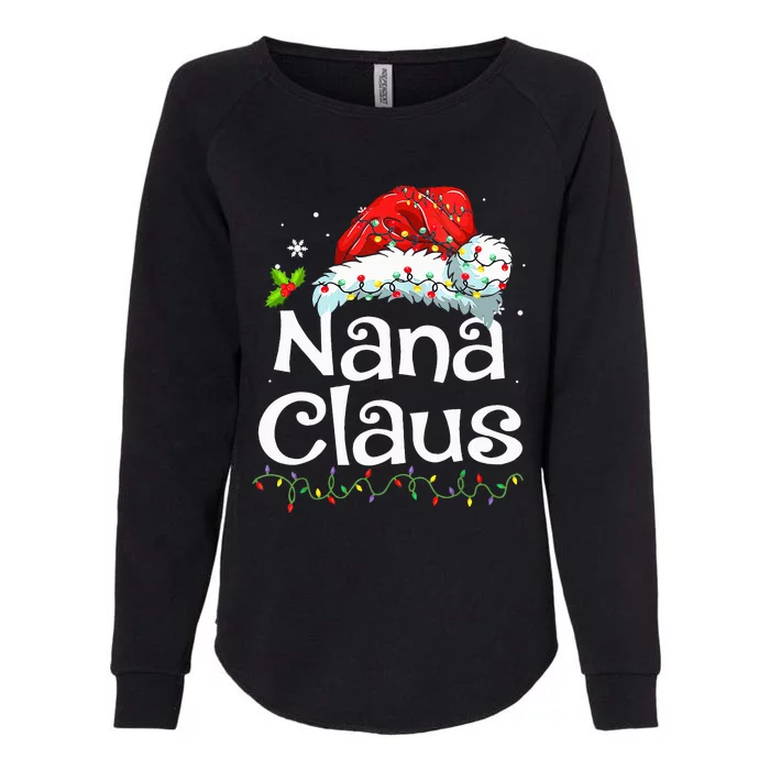 Nana Claus Christmas Pajama Family Matching Xmas Light Womens California Wash Sweatshirt