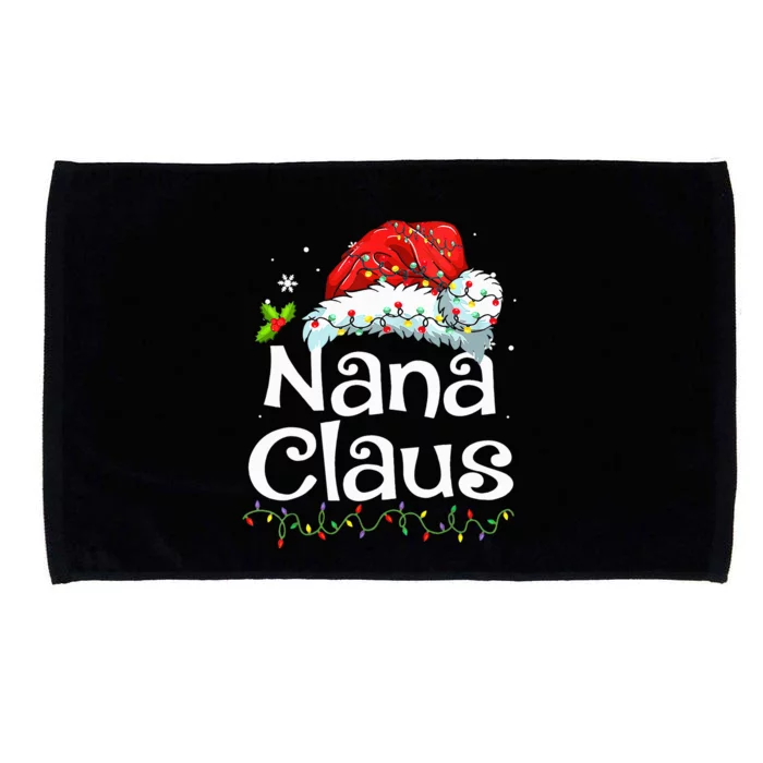 Nana Claus Christmas Pajama Family Matching Xmas Light Microfiber Hand Towel