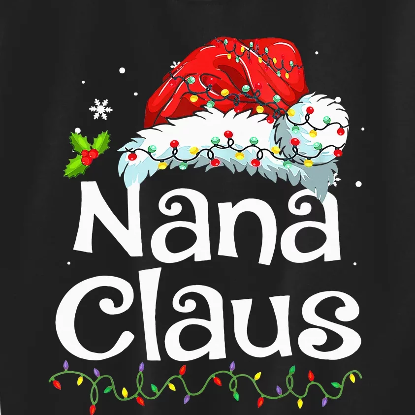 Nana Claus Christmas Pajama Family Matching Xmas Light Kids Sweatshirt