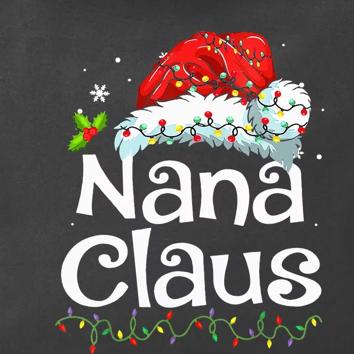 Nana Claus Christmas Pajama Family Matching Xmas Light Zip Tote Bag