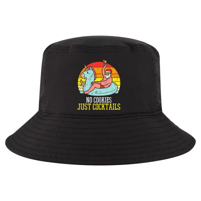 No Cookies Cocktails Santa Summer Christmas In July Xmas Cool Comfort Performance Bucket Hat