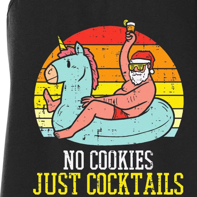 No Cookies Cocktails Santa Summer Christmas In July Xmas Women's Racerback Tank