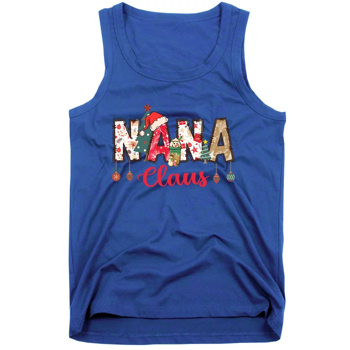 Nana Claus Christmas Family Matching Xmas Light Tree Gift Tank Top