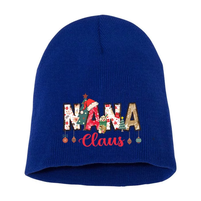 Nana Claus Christmas Family Matching Xmas Light Tree Gift Short Acrylic Beanie