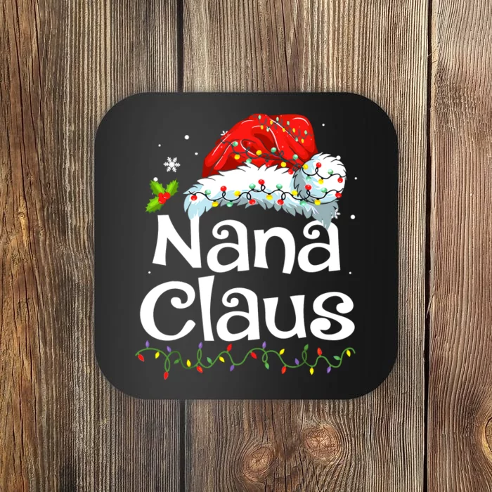 Nana Claus Christmas Pajama Family Matching Xmas Light Coaster