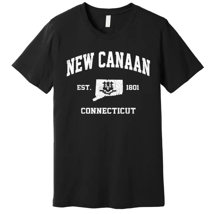 New Canaan Connecticut CT Vintage State Athletic Style Premium T-Shirt