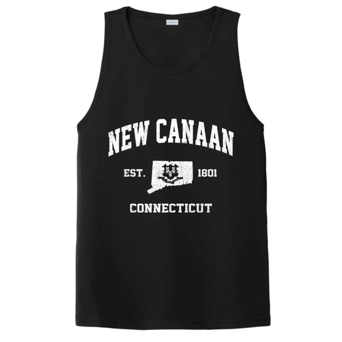 New Canaan Connecticut CT Vintage State Athletic Style Performance Tank