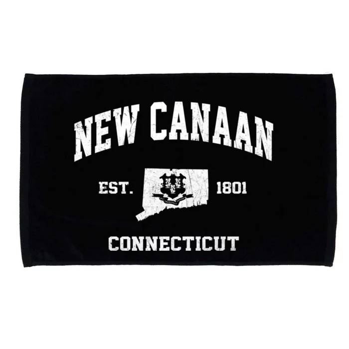 New Canaan Connecticut CT Vintage State Athletic Style Microfiber Hand Towel