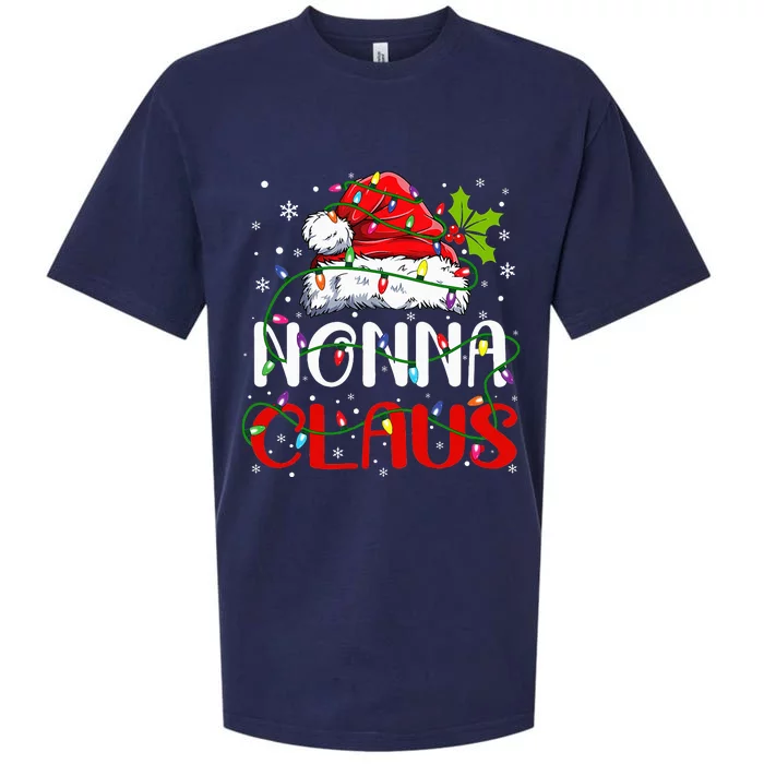 Nonna Claus Christmas Santa Matching Family Xmas Pajamas Sueded Cloud Jersey T-Shirt