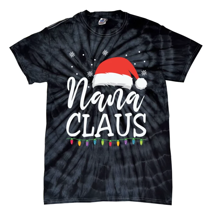 Nana Clause Christmas Light Funny, Christmas Lights, Funny Christmas, Funny Santa Tie-Dye T-Shirt