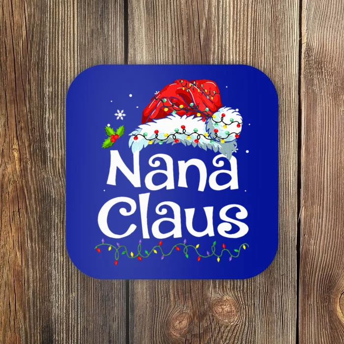 Nana Claus Christmas Pajama Family Matching Xmas Light Coaster