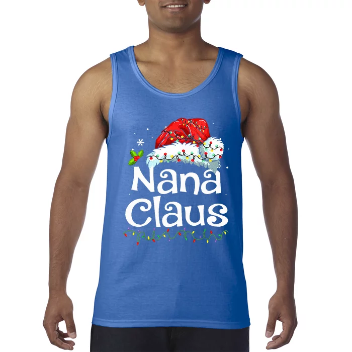 Nana Claus Christmas Pajama Family Matching Xmas Light Tank Top