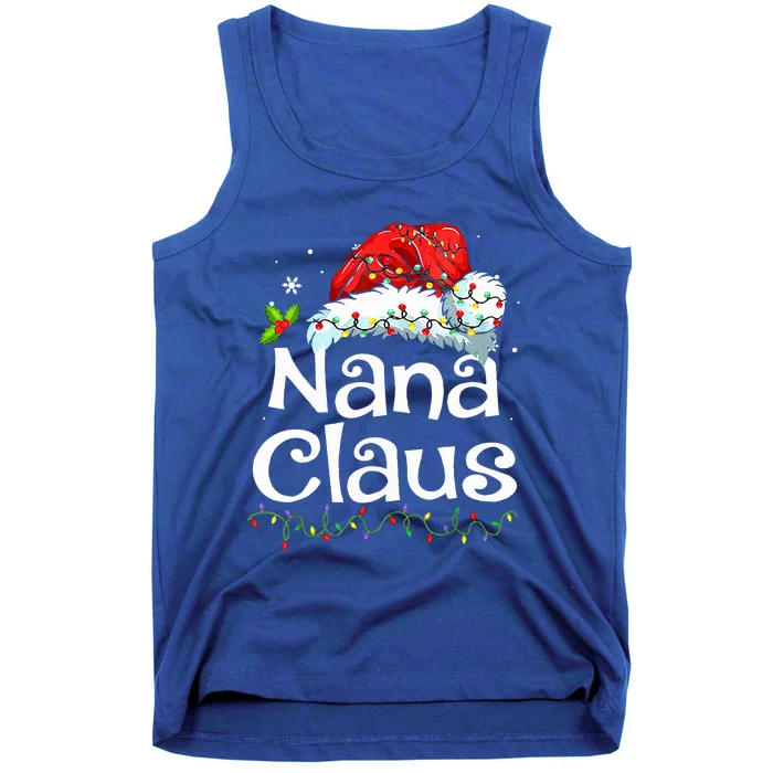 Nana Claus Christmas Pajama Family Matching Xmas Light Tank Top