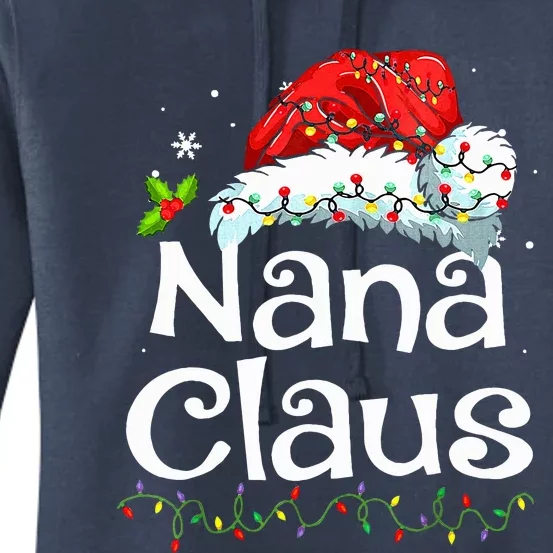 Nana Claus Christmas Pajama Family Matching Xmas Light Women's Pullover Hoodie