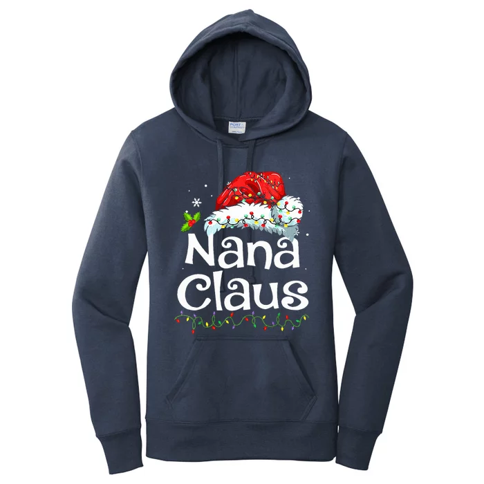 Nana Claus Christmas Pajama Family Matching Xmas Light Women's Pullover Hoodie