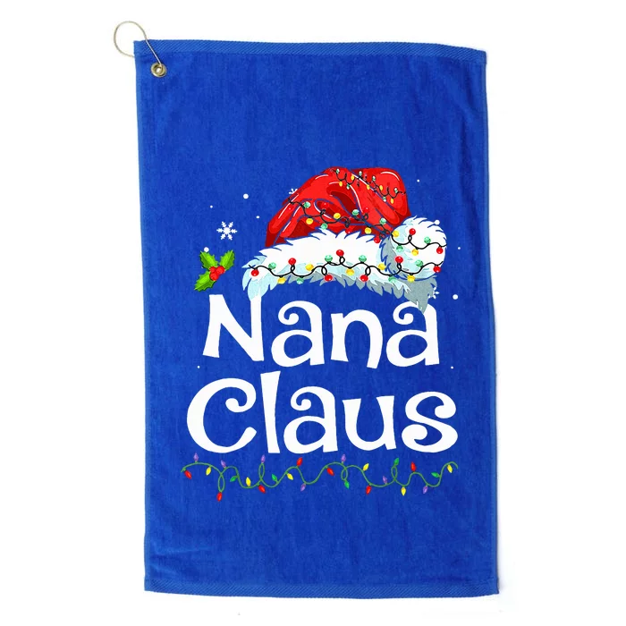 Nana Claus Christmas Pajama Family Matching Xmas Light Platinum Collection Golf Towel