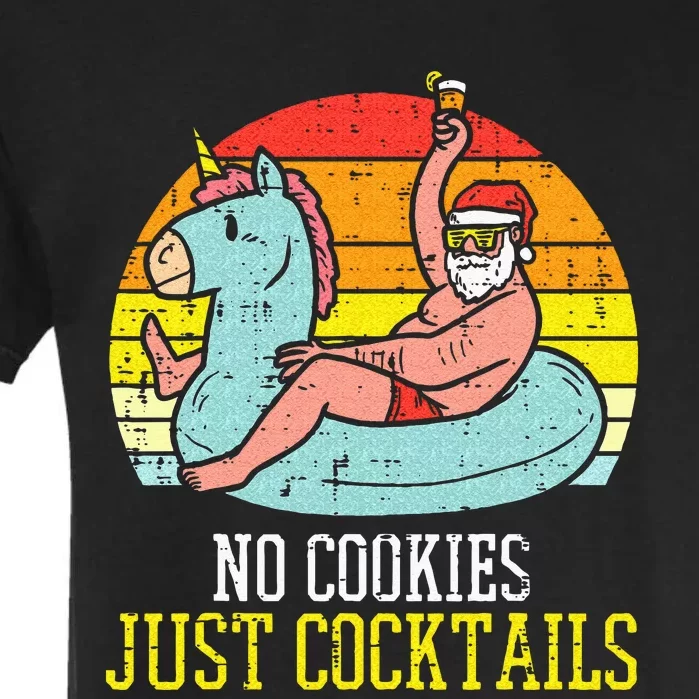 No Cookies Cocktails Santa Summer Christmas In July Xmas Garment-Dyed Heavyweight T-Shirt