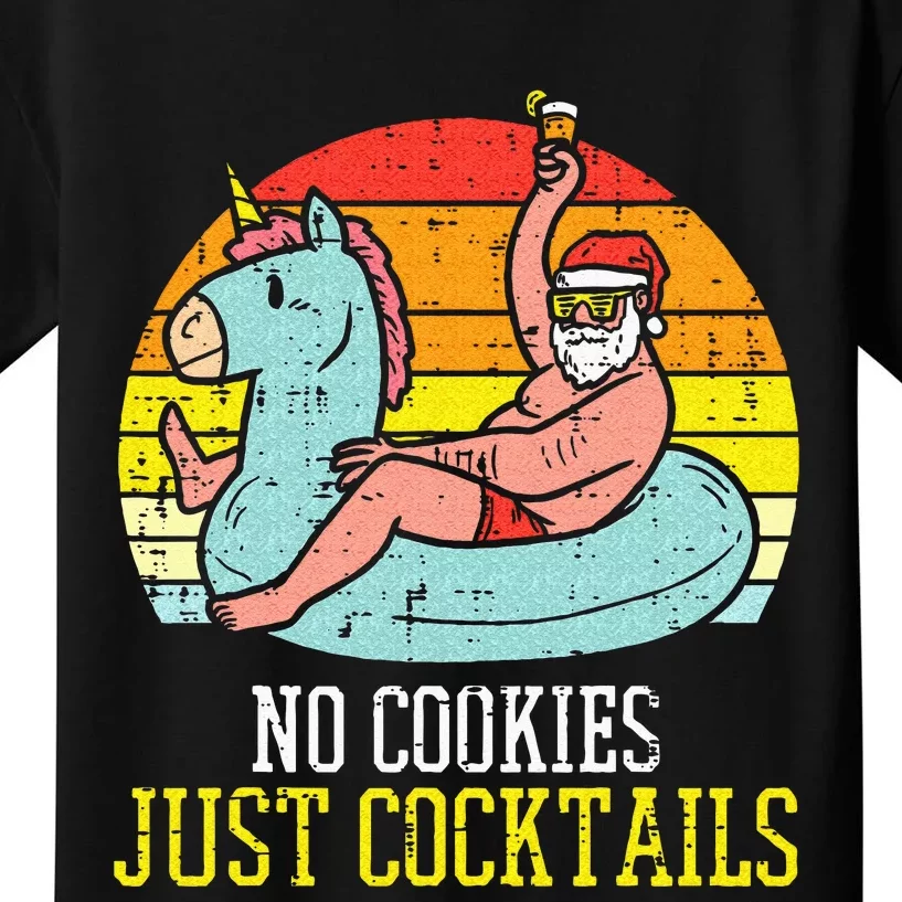 No Cookies Cocktails Santa Summer Christmas In July Xmas Kids T-Shirt