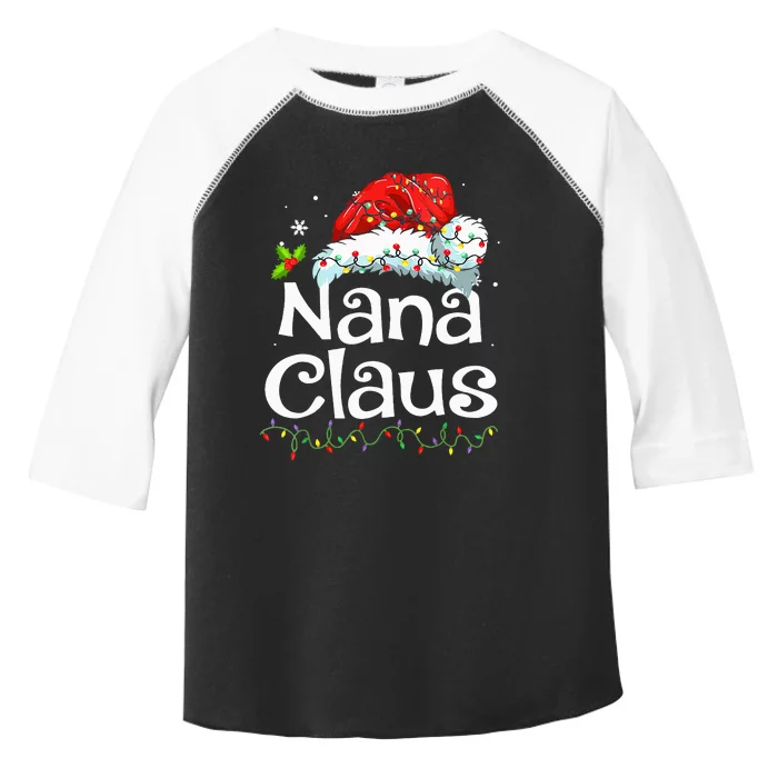 Nana Claus Christmas Pajama Family Matching Xmas Light Toddler Fine Jersey T-Shirt