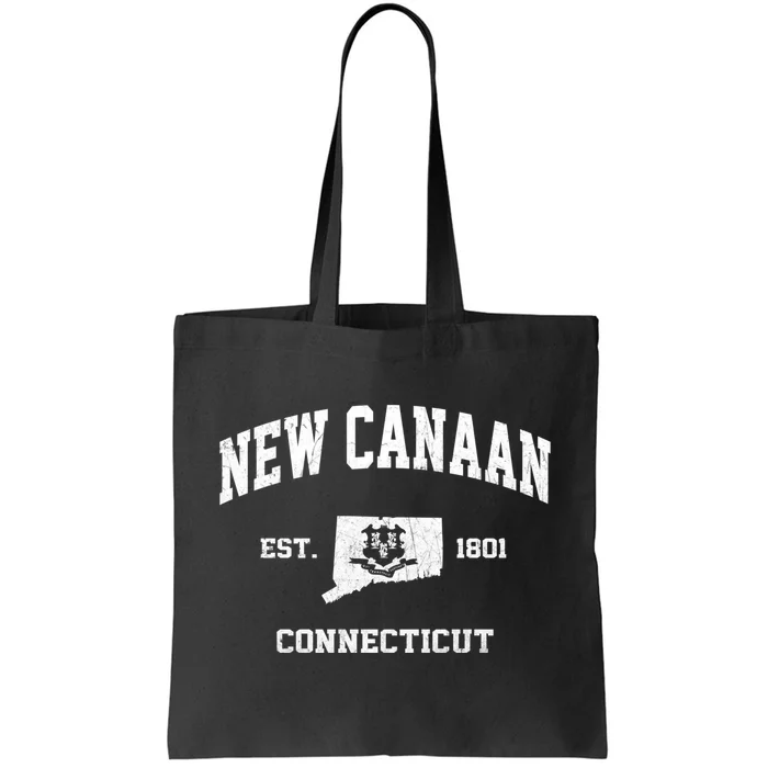 New Canaan Connecticut CT vintage state Athletic style Tote Bag