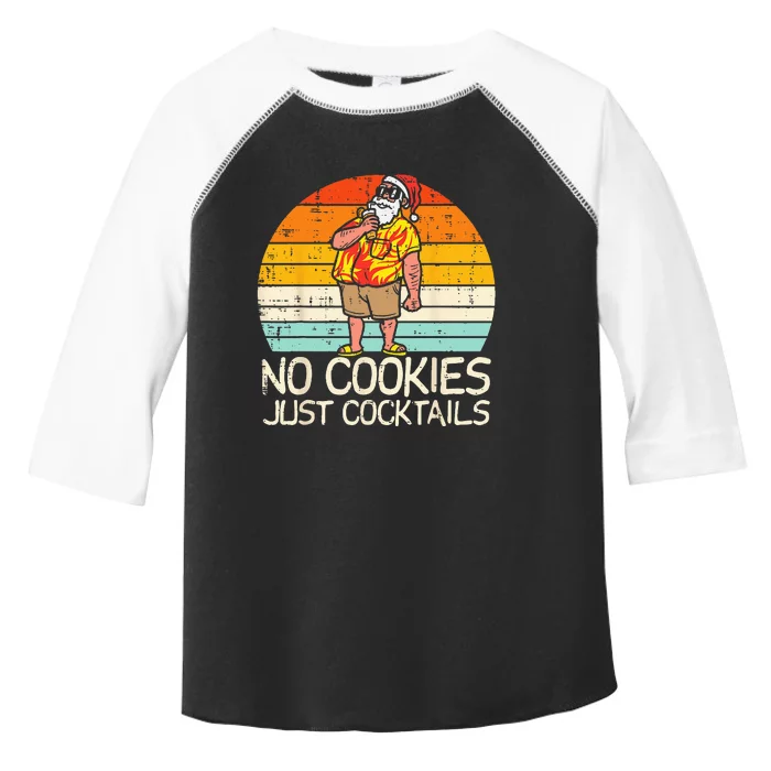 No Cookies Cocktails Santa Summer Christmas In July Xmas Toddler Fine Jersey T-Shirt