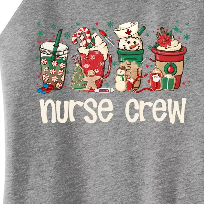 Nurse Crew Christmas Coffee Cups Retro Stethoscope Xmas Tree Meaningful Gift Women’s Perfect Tri Rocker Tank