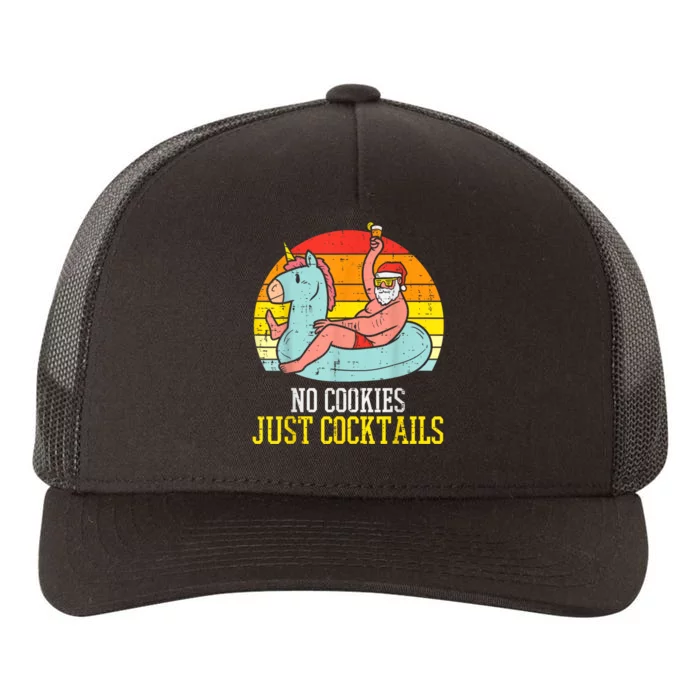 No Cookies Cocktails Santa Summer Christmas In July Xmas Yupoong Adult 5-Panel Trucker Hat