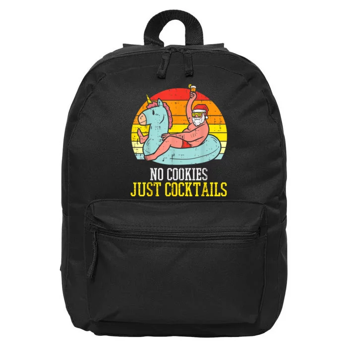 No Cookies Cocktails Santa Summer Christmas In July Xmas 16 in Basic Backpack