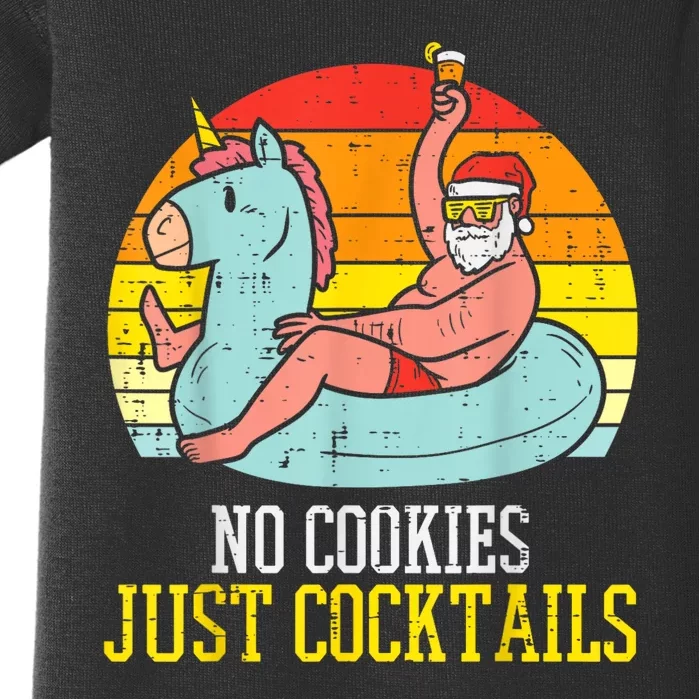 No Cookies Cocktails Santa Summer Christmas In July Xmas Baby Bodysuit