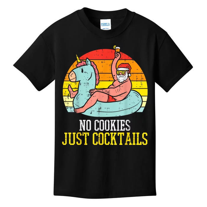 No Cookies Cocktails Santa Summer Christmas In July Xmas Kids T-Shirt