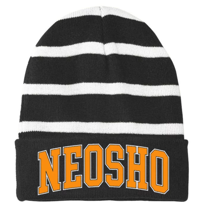 Neosho County Community College Striped Beanie with Solid Band