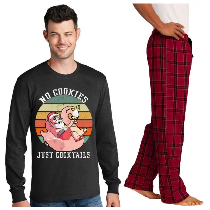 No Cookies Cocktails Santa Summer Christmas In July Long Sleeve Pajama Set