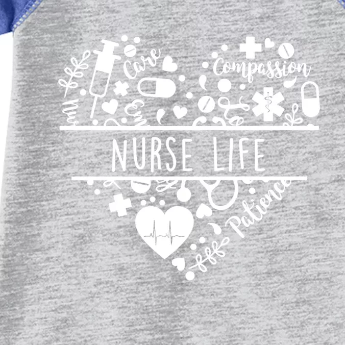 Nurse Care Compassion Patience Nurse Life Heart Gift Infant Baby Jersey Bodysuit