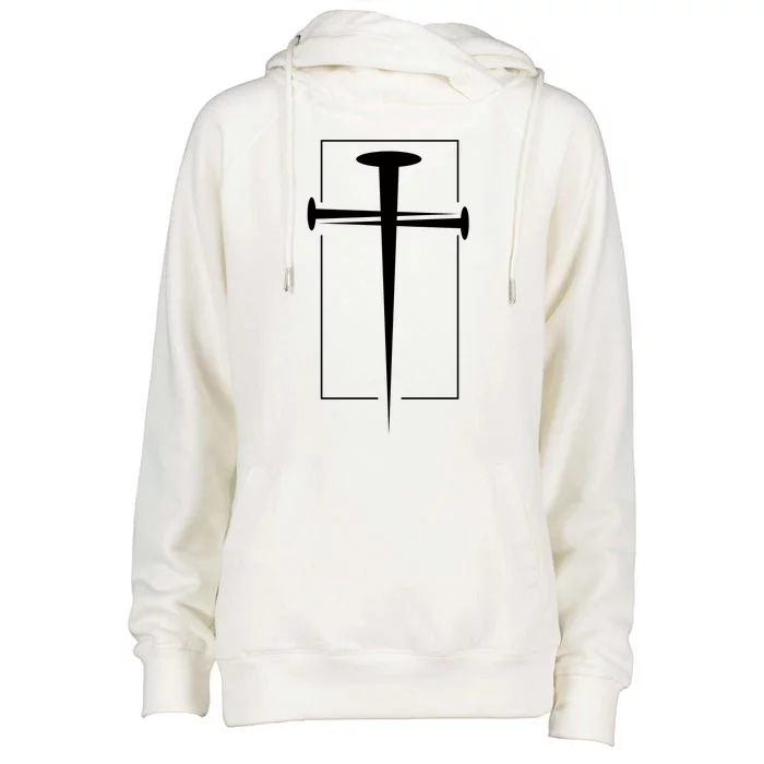 Nail Cross Christianity Womens Funnel Neck Pullover Hood