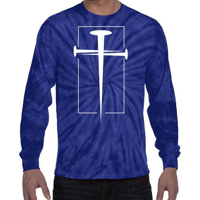 Nail Cross Christianity Tie-Dye Long Sleeve Shirt