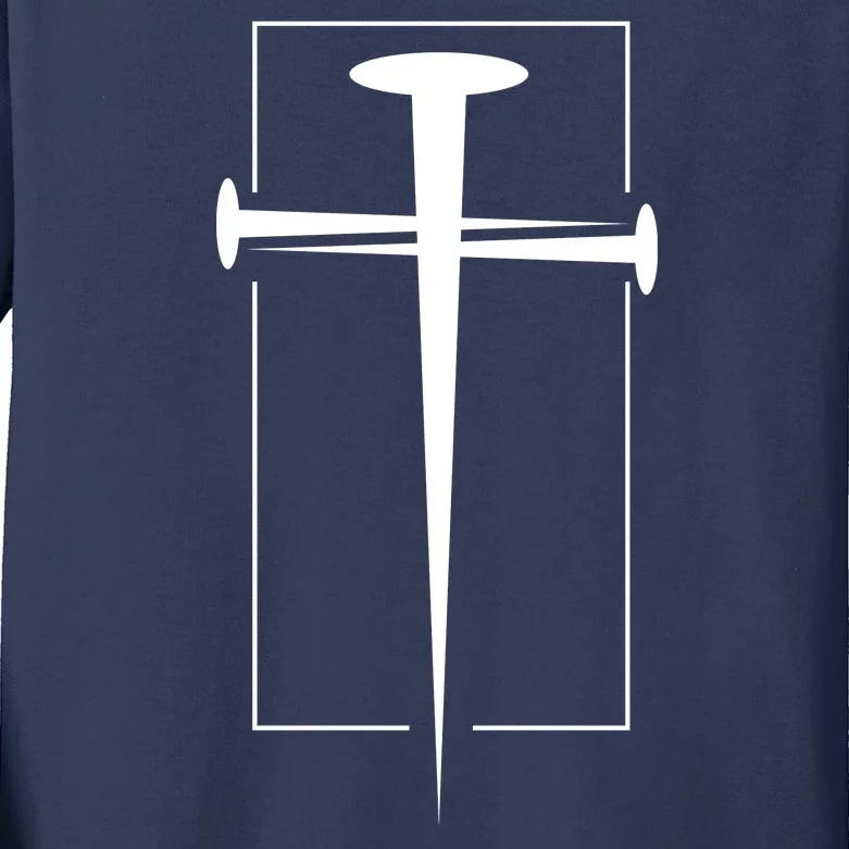 Nail Cross Christianity Kids Long Sleeve Shirt