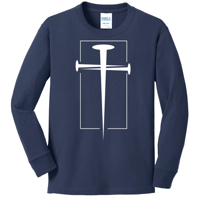 Nail Cross Christianity Kids Long Sleeve Shirt