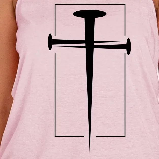 Nail Cross Christianity Women's Knotted Racerback Tank