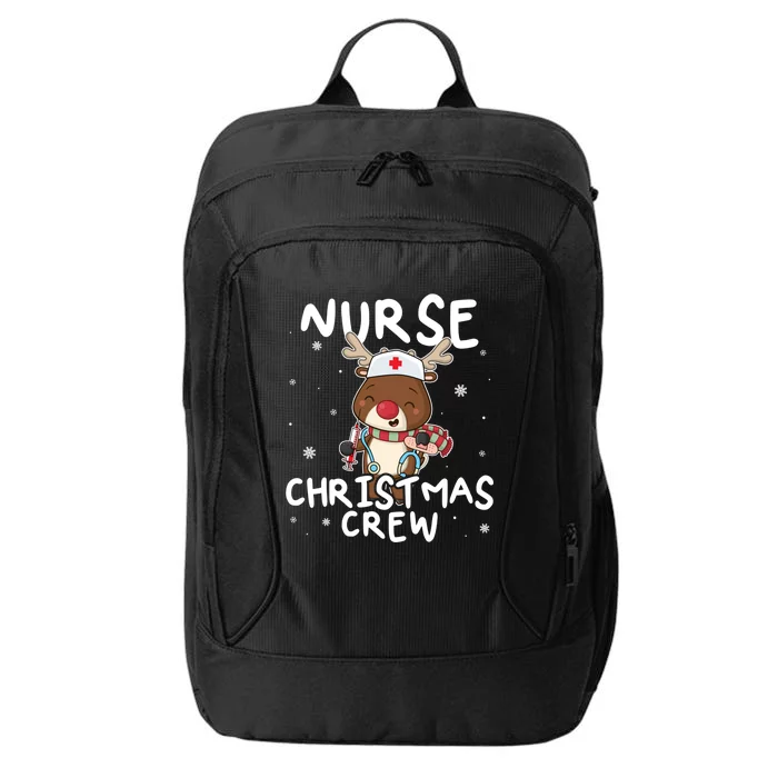 Nurse Christmas Crew Reindeer Funny Xmas Nursing Scrub Gift City Backpack