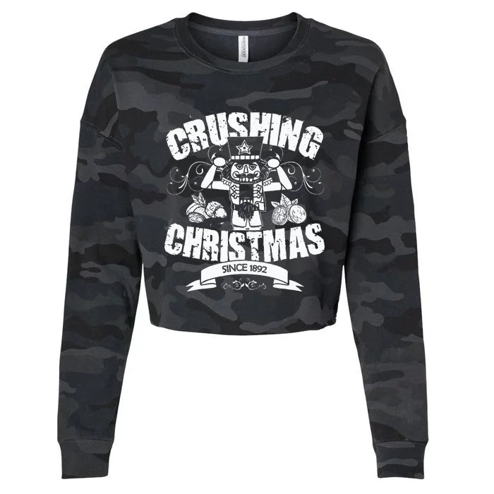 Nutcracker Crushing Christmas Gift Nut Cracker Cropped Pullover Crew